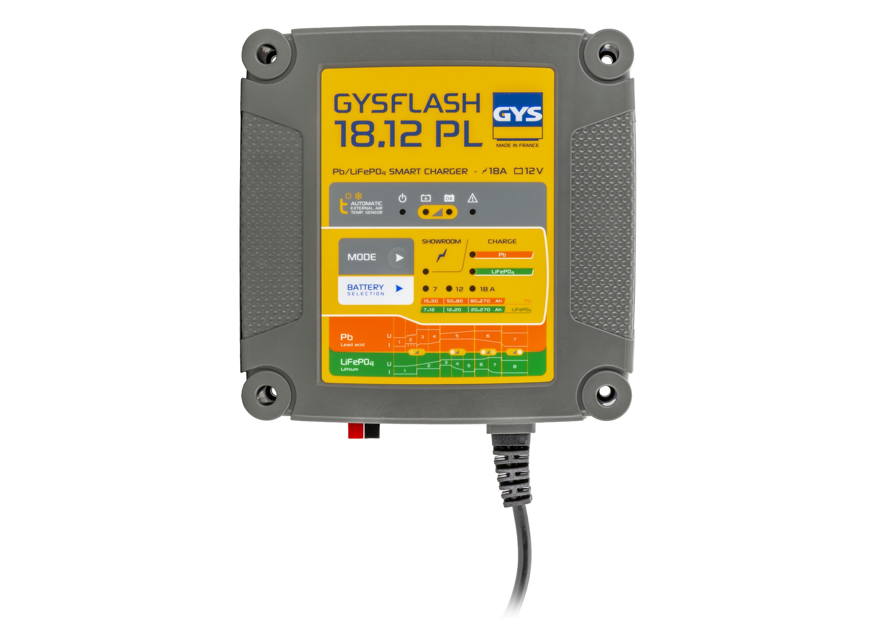 Ldtjs  GYSFLASH 18.12 PL 12V 7/12/18A Pb/Li